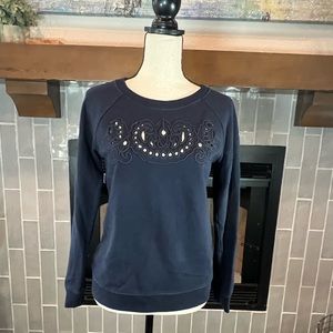 Madewell Navy Embroidered Sweatshirt